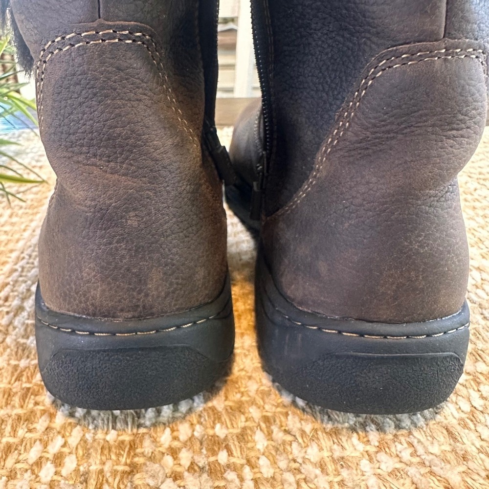 LL Bean Nordic Tek  Waterproof‎ Brown Leather Faux Fur Winter Boots Womens  6.5M - Picture 7 of 16